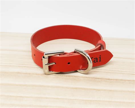 red leather dog collars uk